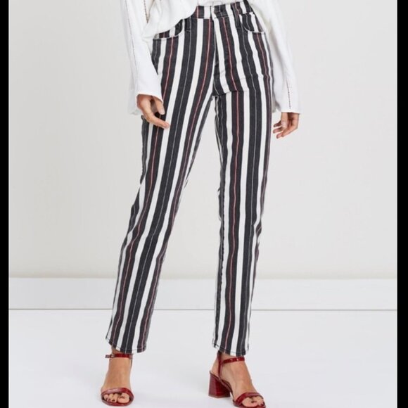 Frame Denim Le Sylvie Striped High Rise Jeans - Picture 2 of 16
